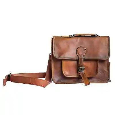 18  Leather Bag Men's Messenger Shoulder Laptop Bag Briefcase Day To Day Bag • $74.88