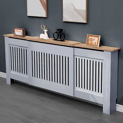 White Radiator Cover Cabinet Small Large Modern MDF Slat Wood Grill Furniture • £69.99