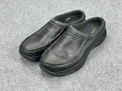L.L. Bean Shoes Mens Size 10 Clog Black Leather Fleece Lined Slip On • $34.95