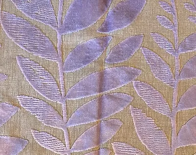 DESIGNERS GUILD Foglia Savio Lavender Raised Velvet Leaves Remnant New • $20