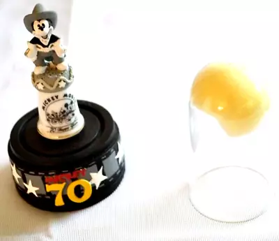 70 Happy Years Film Reel Two Gun Mickey Disney Porcelain Thimble W/Dome Cover • $27.99
