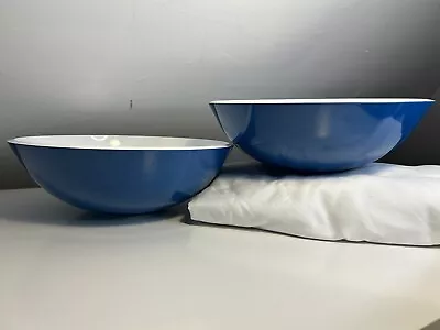 Rosti Mepal Large Melamine Vintage Blue & White - Round Mixing Bowl Salad Bowls • £29.99