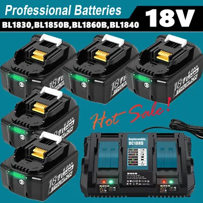 7.0Ah For Makita 18V Battery 8.0Ah 6.0Ah LXT BL1860 BL1830 BL1850 / Dual Charger • £63.99