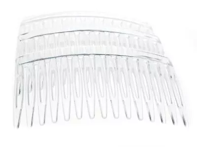 4 Pack 7cm Clear Side Hair Combs Slides Clips Hair Accessories • £3.09