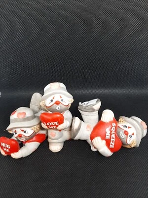 $16.99 • Buy LOT OF 3Vintage Enesco Lil Vagabond Clown Ceramic Figurine 1991 Valentines 