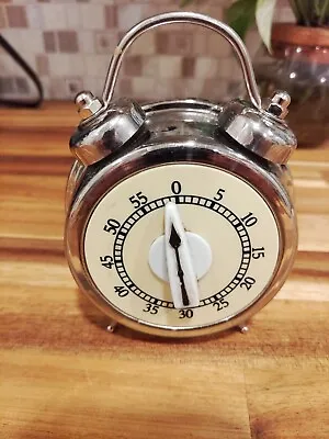 Retro Progressive Kitchen Timer Stainless Steel W/White & Black Face 60 Minutes • $8.99