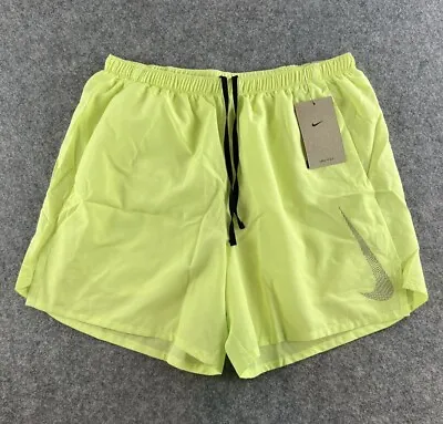 Nike Mens Dri-Fit 5  Lined Running Shorts Volt Green Size Medium DR8760-736 • $39.95