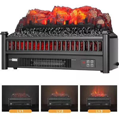 23  Electric Fireplace Log Set Heater House Realistic Flame Ember Bed W/ Remote • $94.99