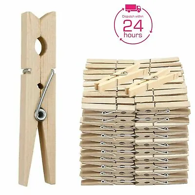 PREMIUM WOODEN Clothes Pegs Heavy Duty Pine Laundry Washing Line Airer Sun Dryer • £0.99