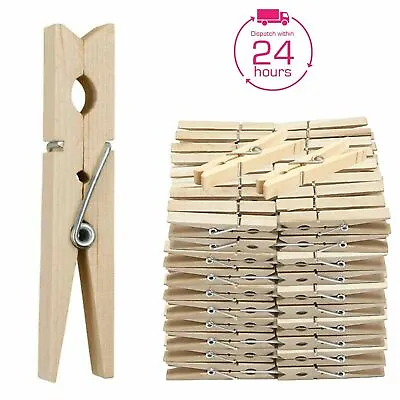 🔥Super Strong Wooden Clothes Pegs Washing Line Laundry Clip Grip Pine Garden UK • £3.89