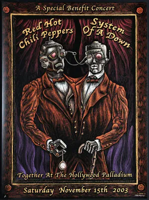 $249.99 • Buy Rare Emek 2003 Concert Poster - Red Hot Chili Peppers System Of A Down Metallica
