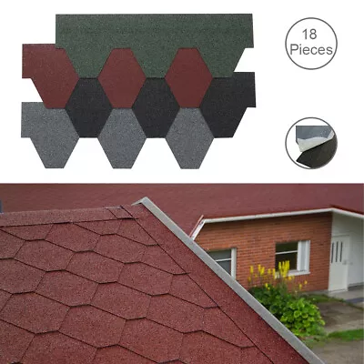 Hexagonal Asphalt Roofing Felt Roof Shingles For Garden Sheds Wooden Log Cabin • £32.95