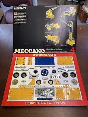 Vintage Meccano Set 4 From 1973 100% Complete In Original Box With Manuals • £57.50