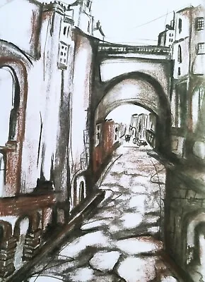  Charcoal Droving Street Fragment Of Edinburgh  Picture's Print 40cm× 40cm  • £22