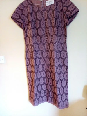 £22 • Buy David Gibson Regent St London Vintage 60’s Brown Shift Dress Lace Size 16