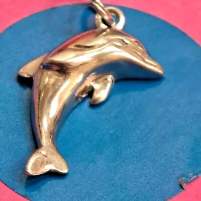 Sterling Silver Vintage Bracelet Charm    T68   Dolphin • $5
