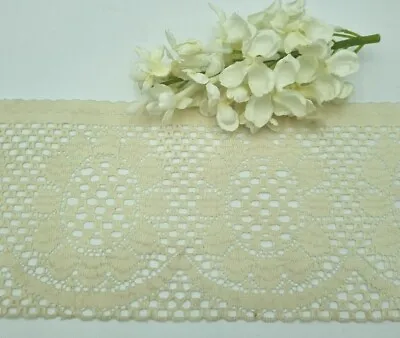 Cotton Cream Lace Trim Trimming Edging 125 Mm 12.5 Cm Sold By The Metre • £2.89