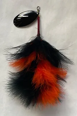 TROTHE 9  MARABOU Musky BUCKTAILS(- #9 Fluted Indiana(Black) Blade .062 Wire • $14.50