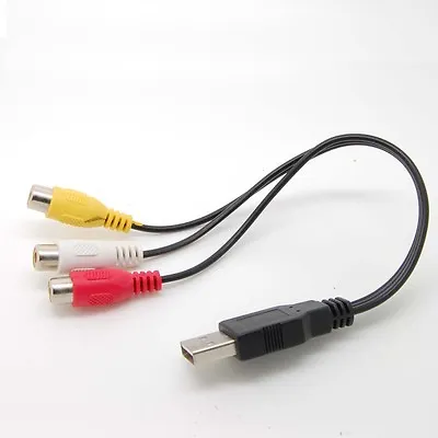 USB Male To 3 RCA 3rca RGB Female Video Converter Cable HDTV TV DVD PLYAER • $3.09