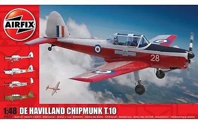 Airfix Curtiss De Havilland Chipmunk T.10 1:48 Scale Plastic Model Plane A04105 • $25.99