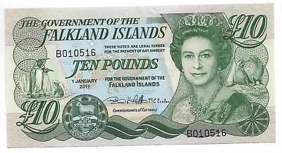 FALKLAND ISLANDS:  10 POUNDS 1st Jan 2011  CRISP UNC • £25