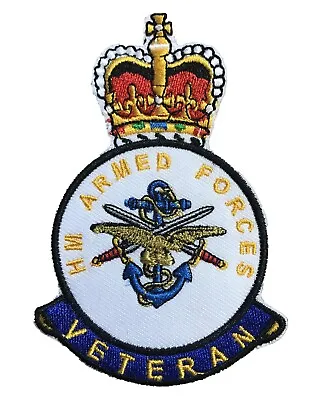 HM Armed Forces VeteranS Patch Badges Embroidered Iron Sew-on Badge RAF • £3.99