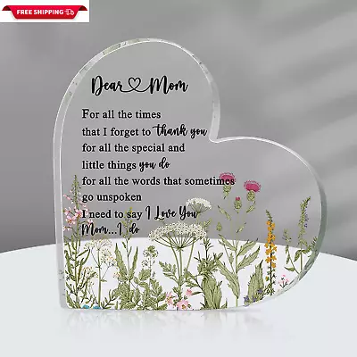 Mom Gifts For Mom From Daughter And Son Heart Keepsake Sign Best Mom Ever Gifts  • $18.88