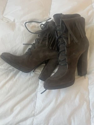 $74.99 • Buy Platform Suede Fringe Boots Size 10  40 Giuseppe Zanotti