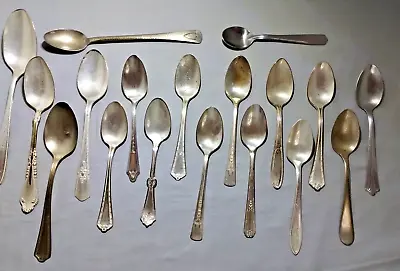 18 SPOONS - Various Silverware Silverplate Stainless Vintage Branded • $10