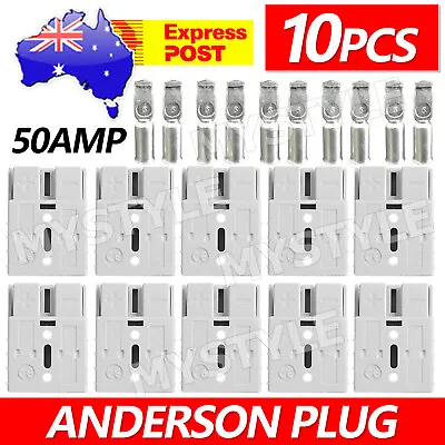 $12.45 • Buy 10X Anderson Style Plug Exterior DC Solar Caravan Power 50 AMP 12-24V Connectors