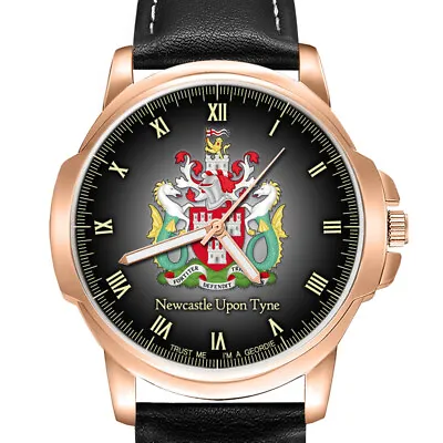 Newcastle Upon Tyne Coat Of Arms Trust Me I'm A Geordie Mens Watch Engraved Gift • £29.99