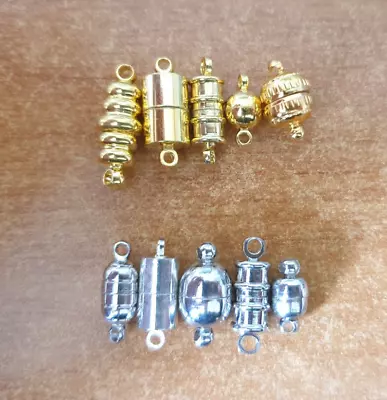 Mix Of 10 Gold & Silver Colour Magnetic  Clasps Connector Good  Magnet Mc04 • £5.99