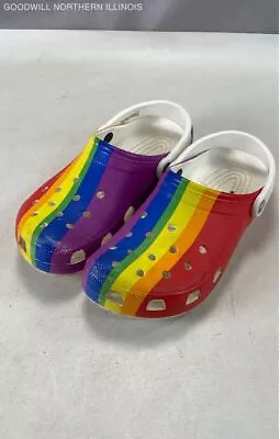 Unisex Adults Rainbow Crocs Clogs / Footwear / Shoes  Size - M 8 W 10 • $11.96