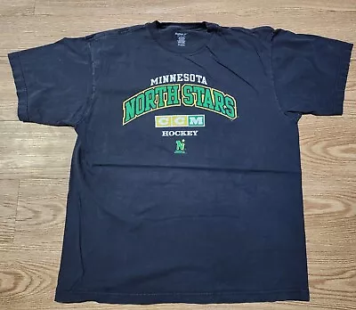 NHL Minnesota North Stars Spellout Reebok CCM Graphic T Shirt Size Large • $12.96