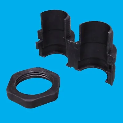 £3.49 • Buy 2x Black M25 Plastic Cable Stuffing Locknut Threaded Flexible Conduit Adaptor
