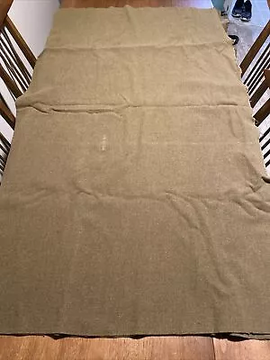 Vintage US Army Wool Blanket 60” X 70” Olive Gren • $20