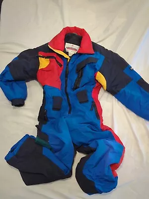 Vintage Obermeyer Ski Suit Snowsuit One Piece Snow Bib Color Block Youth Size 8  • $74