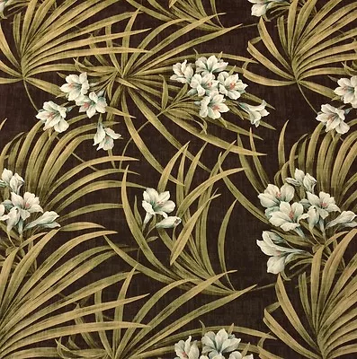 Magnolia Home St Thomas Garden Mocha Brown Spa Blue Floral Fabric By Yard 54 W • $8.25