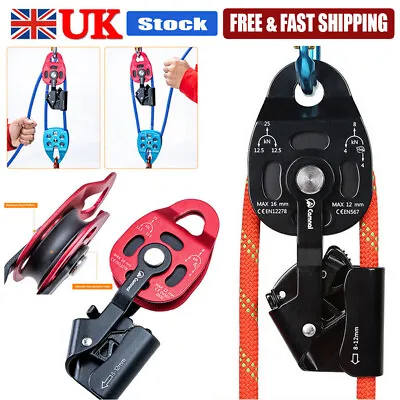 Heavy Lifting Pulling Prusik Rope Pulley Rock Climbing Rappelling Rescue Device • £41.03