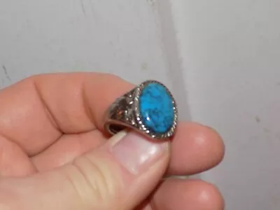 Vintage Turquoise Heavy Metal Thunderbird Ring • $65