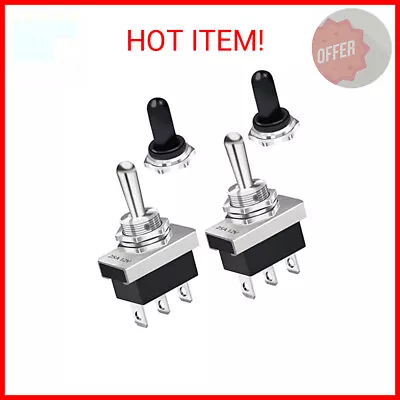 Mankk 2PCS Momentary Toggle Switch 12V 25A SPDT (ON)-Off-(ON) 3Pin 3 Position Wi • $13.75