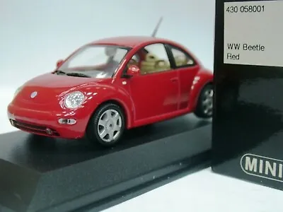 WOW EXTREMELY RARE VW Beetle 2.0 Hatchback 1998 Red 1:43 Minichamps-GTi/R32/RSi • $85.88