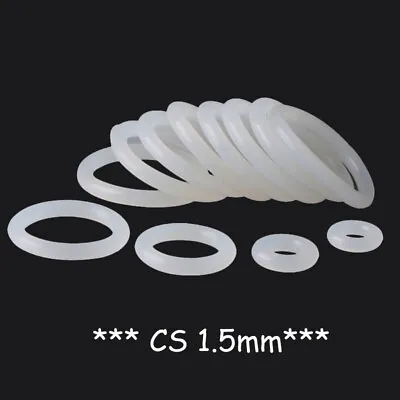 £2.22 • Buy Food Grade O-Ring Clear Silicone Rubber O Rings 1.5mm Cross Section Various Size