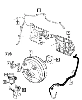 Genuine Mopar Brake Booster Vacuum Hose 5154210AF • $77.01