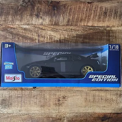 Maisto Special Edition 1:18 Scale 2009 Nissan GT-R R35 GTR Diecast | Matte Black • $49.99