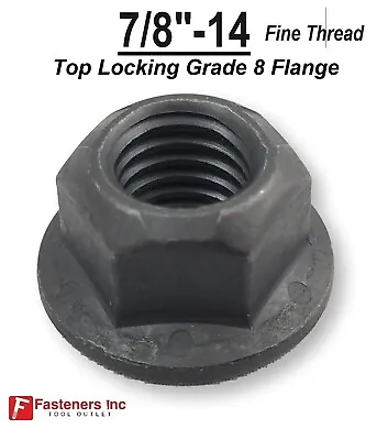 7/8-14 Grade G (Hardened) Flange Locking Nut Black Phos Oil 7/8  Fine Thread • $9.99