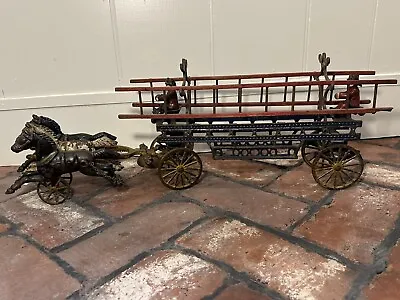Large Antique Cast Iron Horse Drawn Fire Wagon- Great Condition! • $1163
