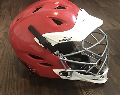 Brine Triumph Lacrosse Helmet Youth L/XL Red With Cascade Chin Strap • $20