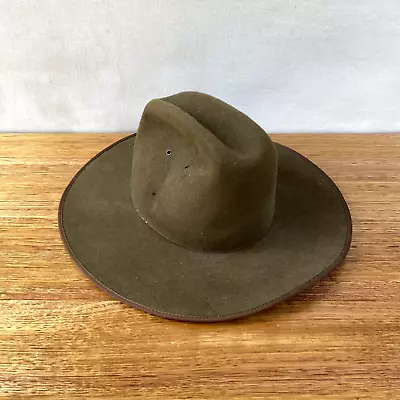 ☘️ Akubra CC21JQ Australian Army Slouch Hat October 2009 Felt Cowboy Hat Size 54 • $79