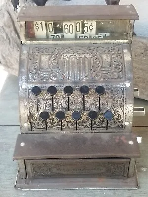 Vintage Ben Franklin Tin Toy Cash Register Kamkap 7.5  X 7.43  X 6.5  Good • $29.98